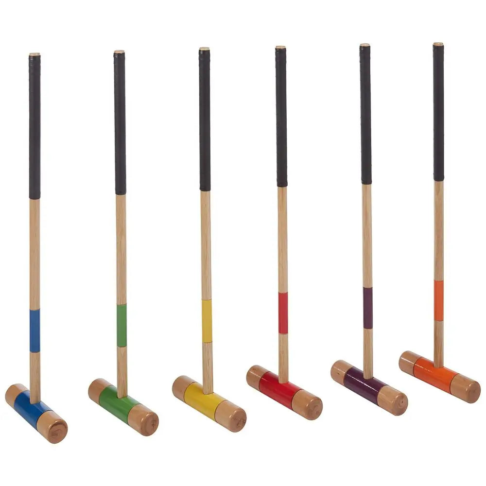 XMSJ Six Player Croquet Set With Wooden Mallets Carry Case