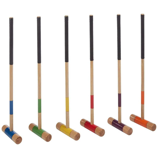 XMSJ Six Player Croquet Set With Wooden Mallets Carry Case