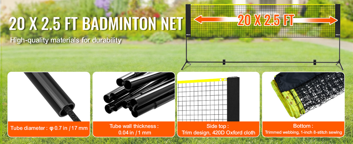 SucceBuy Portable Multi Sport Badminton Net Set